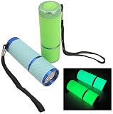 PKG (2) Glow in the Dark, Water Resistant Rubber Coated Body Super Bright 9 LED Flashlight.