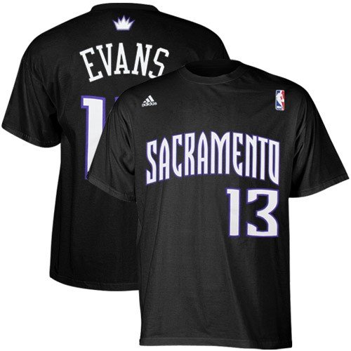 adidas Sacramento Kings #13 Tyreke Evans Black Net Player T-shirt (Small)