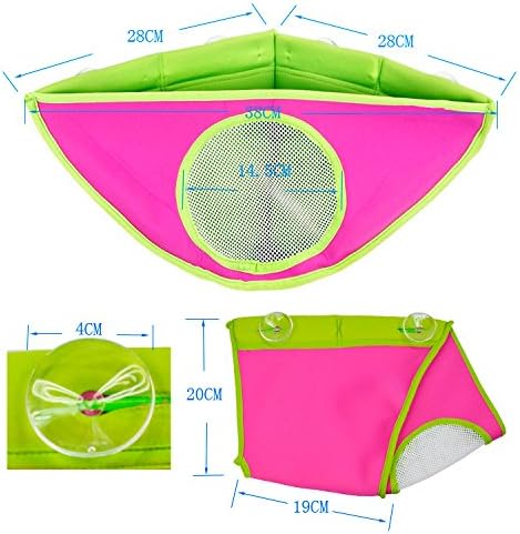 Sozzy Children's Bath Toys Pouch Organizer Corner Stuffed Animals Toys Baby Bath Toy Waterproof Pouch Bag (pink)