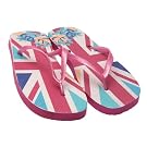 Ladies/Womens Union Jack Great Britain Flower Pattern Summer Wear Flip Flops