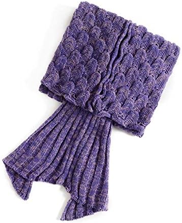 Daogugu Mermaid Tail Blanket Handmade Crochet Mermaid Sleeping Bags Purple