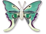 Clearly Charming Butterfly with Onyx Sterling Silver and Enamel Pin