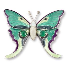 Amazon.com: Clearly Charming Butterfly Onyx Silver & Enamel Pin: Jewelry