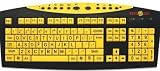 Large Print Keys-U-See Computer Keyboard USB Wired (Yellow Keys with Black Jumbo Oversized Print Letters) for Visually Impaired Individuals, Low Vision, or Low Light for Seniors and People with Bad Vision!