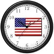 US Flag Americana Wall Clock by WatchBuddy Timepieces (Black Frame)