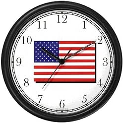 US Flag Americana Wall Clock by WatchBuddy Timepieces (Black Frame)