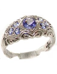 High Quality Solid 925 Sterling Silver Natural Tanzanite band Ring - Finger Sizes 4 to 12 Available