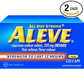 Aleve All Day Strong Pain Reliever/Fever Reducer Gelcaps, 80-Count Bottles (Pack of 2)