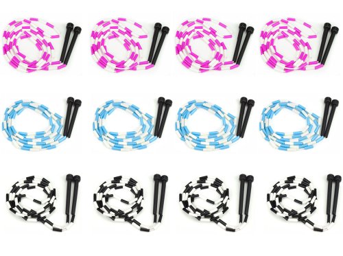 Lot of 12-7 foot jump ropes with plastic segmentation by K-Roo Sports On Sale