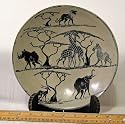 10" Handmade Black and White Soapstone Bowl From Africa No. 2