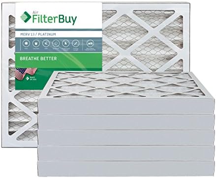 Filterbuy18x24x2 Air Filter MERV 13 Optimal Defense (6-Pack), Pleated HVAC AC Furnace Air Filters Replacement (Actual Size: 17.38 x 23.38 x 1.75 Inches)