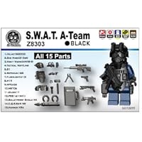 SWAT Team Gear Pack in Black (15 Pieces) - LEGO Compatible Minifigure Pieces