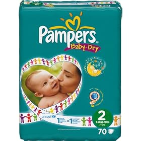 Pampers - 81322233 - Baby Dry Couches - Taille 2 Mini / 3-6 kg - Unisexe G�ant x 70 Couches