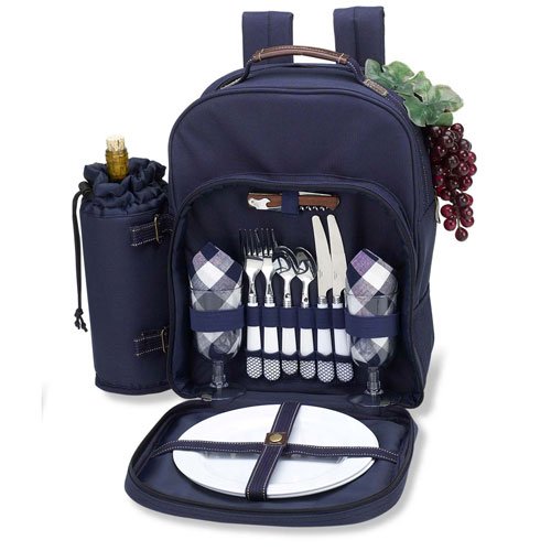 Classic Kent Picnic Backpack For Two (Navy)