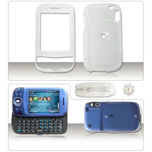 PCMICROSTORE Brand HTC Wing Herald P4350 PDA Smartphone Premium Translucent Clear Snap-On Crystal Case Cover with Removable Belt Clip