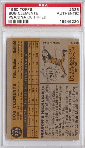 Roberto Clemente Autographed/Hand Signed 1960 Topps Card PSA/DNA Slabbed #19546220
