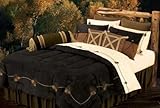 Black Pine Embroidered Comforter Set - Full