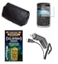Cell Phone Accessories Bundle for T-Mobile RIM Blackberry 8900 Curve / Javelin (Includes; Premium Leather Side Carry Case, Rapid Car Charger, Custom LCD Screen Protector, Generation X Antenna Booster)