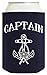 Funny Sailing Embroidered Captain Hat Embroidered Cap and Funny Beer Coolie Can Cooler Gift Set Bundle White