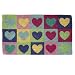 Coloured Hearts Design Coir Doormat