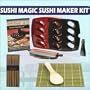 Harold Imports Sushi Magic Express Home Sushi Maker Kit With Helens Asian Kitchen Bamboo Sushi Mat With Bamboo Sushi Paddle and Silk Wrapped Chopsticks (5-PACK)