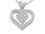 0.25 (1/4) cttw Heart Shaped Pendant in 18k White Gold LIFETIME WARRANTY
