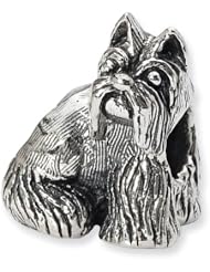 Sterling Silver SimStars Reflections Miniature Schnauzer Bead