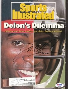 Atlanta Falcons Deion Sanders Autographed Full Sports Illustrated Magazine Authenticated by PSA/DNA P22209