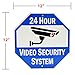 Bigtime Designs Aluminum Surveillance Sign, Stop Trespassing, 24 Hour Security Camera Warning Graphic, 1/8