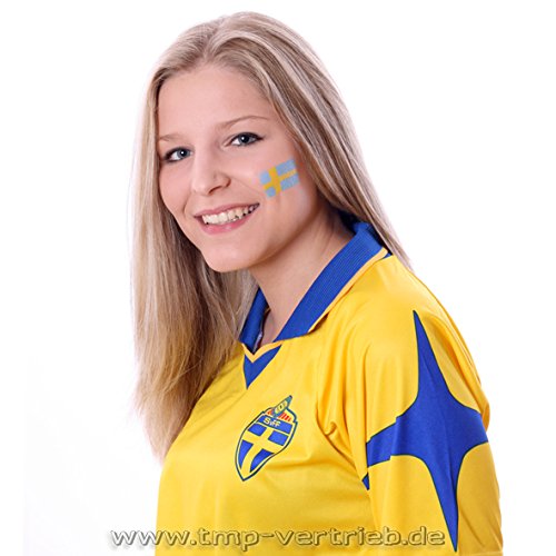 Schweden Tattoo Fahne 5er Fan Set – EM Fanartikel 2016 – Sweden Flag