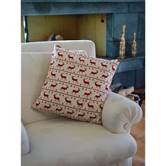 Edles designer Komfortkissen mit edlem Weihnachtsmuster "Rentier" von Wittek Design