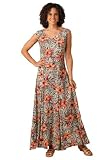 Dress in maxi length with V-neck, crinkle texture