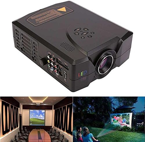 AutoSets 24 Bit LED Projector PC Laptop Video Multimedia Low Noise USB AV 1080p RGB Industry Supply CL312A Black