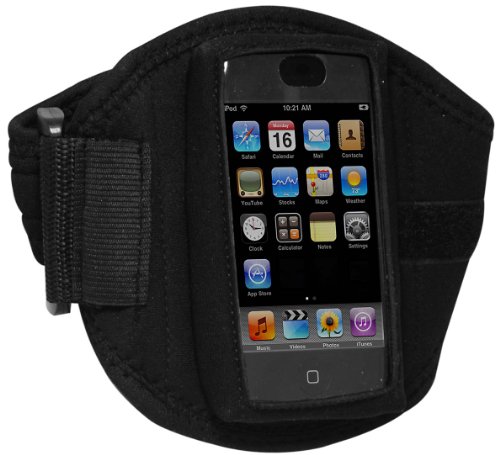 Black Adjustable Deluxe ArmBand / Sportband with Case for Apple iPod Touch / iPod Touch 2nd Generation