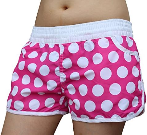 Sport Wings Women's Summer Beachwear Cutie Broad Shorts - Pink & White (Size: S)