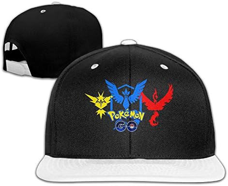 EAUTOP Pokemon Go Team Insticnt Mystic Valor Snapback Hip Hop Baseball Cap White