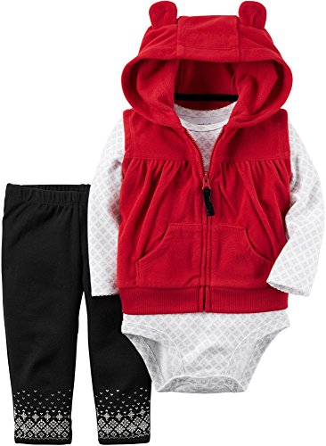 Carters Baby Girls 3-pc. Hooded Vest Set