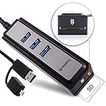 [カードリーダー+ Micro USB OTG] Inateck USB3.0 マルチ・イン・ワン 高速ハブ 3ポート バスパワー 5ピンMicroインターフェース付き ウルトラブックやタブレットPC用コンパクトカードリーダー、SD、SDHC、SDXC対応  - OTG機能付き