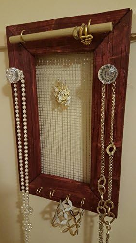 Re-Purposed Wood Cabernet Stained Jewerly Holder/Organizer