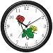 Red and Yellow Rose Flowers Wall Clock by WatchBuddy Timepieces (White Frame)