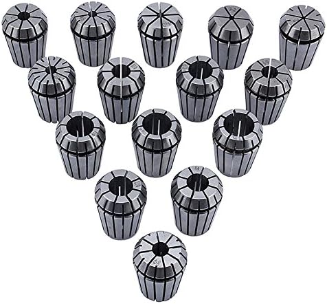 Atwobic 15PCS Super Precision 2mm-16mm ER25 ER-25 Spring Collet Set With 2 3 4 5 6 7 8 9 10 11 12 13 14 15 16mm