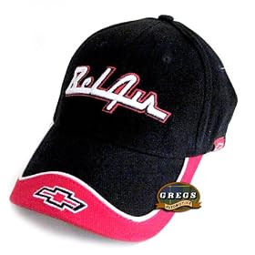 Bel Air Hat Cap Black Red Belair Chevrolet Chevy (Apparel Clothing) by Chevrolet Apparel