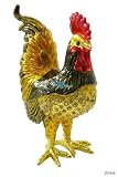 Rooster Bejeweled Swarovski Crystal Diamond Jewelry Trinket Box (JF1958)