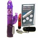 Purple Beaded Venus Butterfly Climaxer Vibrator Adult Sex Toy Kit