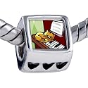 Gold Music Piano Cat Photo Heart European Charm Bead Bracelets - Pandora & Bracelet Compatible