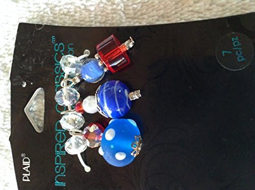 Plaid Inspired Classics Jewelry Collection 35593 Red, White and Blue Beads 7 pieces