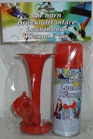 Fanfare Druckluftfanfare Gas Hupe Gashupe Tröte WM mit 250ml Inhalt