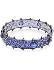Nam Cho "Bulls Eye" Electric Blue Sapphire and Kyanite Cuff Bracelet in 18k