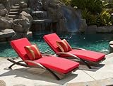 RST Outdoor OP-PEALS-2E-CAN-MATT Cantina Arc Lounger with Mattress and Bolster Pillow Set (2 Pack) Patio Furniture, Set of 2