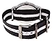 Timex Unisex Weekender Stripe Slip Through Nylon Strap Watch, Black/Gray